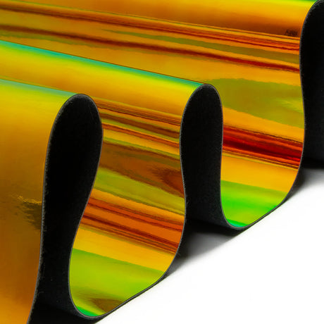 Kiki Iridescent Orange and Green Fabric-Backed Vinyl