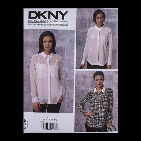 Vogue Patterns DKNY Misses' Button Down Shirt Pattern V1462 Size A5