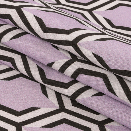 Stretch Cotton Sateen - Pale Lavender Honeycomb Geometric - Sweet as Honey Print - Mood Exclusive Wisteria Collection