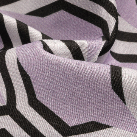 Stretch Cotton Sateen - Pale Lavender Honeycomb Geometric - Sweet as Honey Print - Mood Exclusive Wisteria Collection