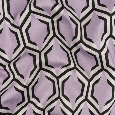 Stretch Cotton Sateen - Pale Lavender Honeycomb Geometric - Sweet as Honey Print - Mood Exclusive Wisteria Collection