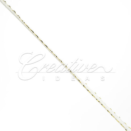 2Mm Rat-Tail (With Metallic Trim) - 200 Yards (White/Gold)