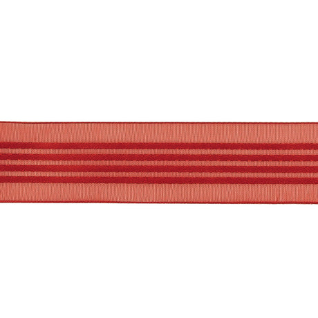 Aura Orange Sheer Ribbon with Satin Stripes - 0.875"