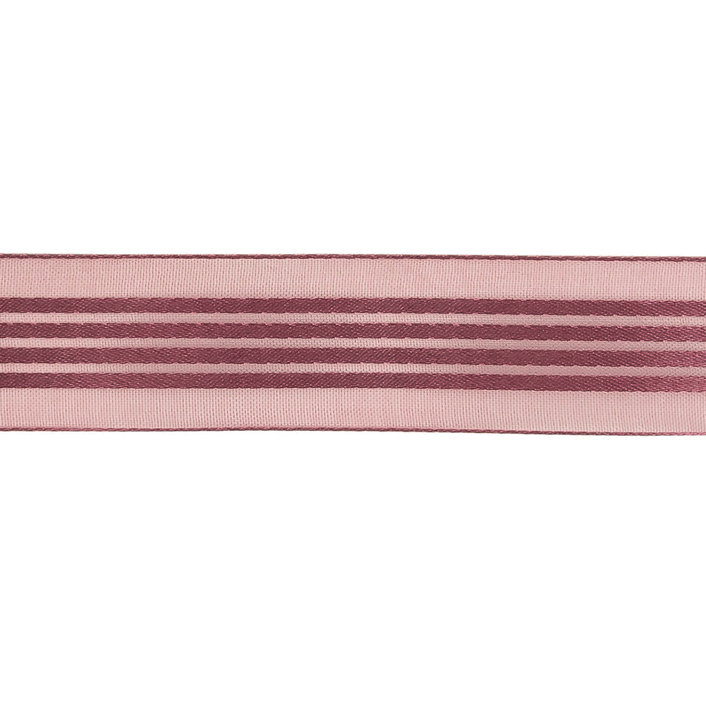 Purple Sheer Ribbon with Satin Stripes - 0.875"