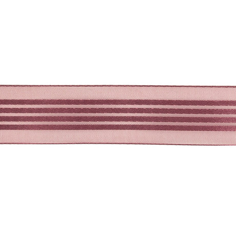 Purple Sheer Ribbon with Satin Stripes - 0.875"