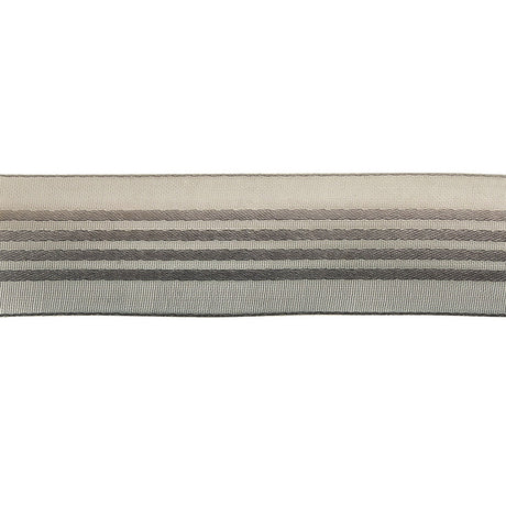 Gray Ombre Sheer Ribbon with Satin Stripes - 0.875"