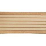 Tan Striped Sheer Ribbon with Opaque Borders - 1.5"