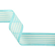 Turquoise Striped Sheer Ribbon with Opaque Borders - 1.5"