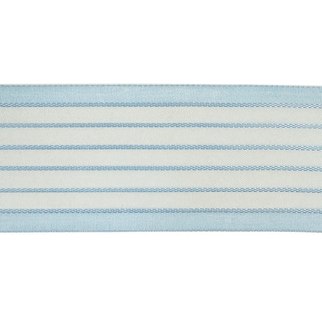 Baby Blue Striped Sheer Ribbon with Opaque Borders - 1.5"