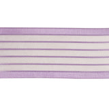 Lavendula Striped Sheer Ribbon with Opaque Borders - 1.5"