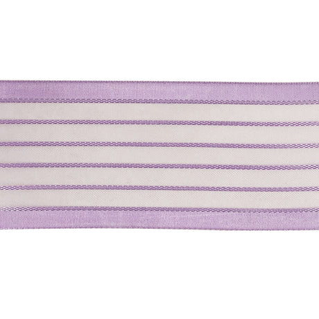 Lavendula Striped Sheer Ribbon with Opaque Borders - 1.5"