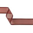 Burgundy Striped Sheer Ribbon with Opaque Borders - 1.5"