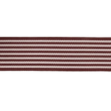 Burgundy and Off White Striped Grosgrain Ribbon - 1"