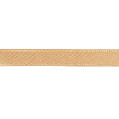 Pale Peach Woven Ribbon with Embossed Borders - 0.5"