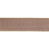 Wine and Cream Houndstooth Check Woven Ribbon - 1"