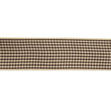 Brown and Cream Houndstooth Check Woven Ribbon - 1"