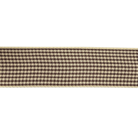 Brown and Cream Houndstooth Check Woven Ribbon - 1"