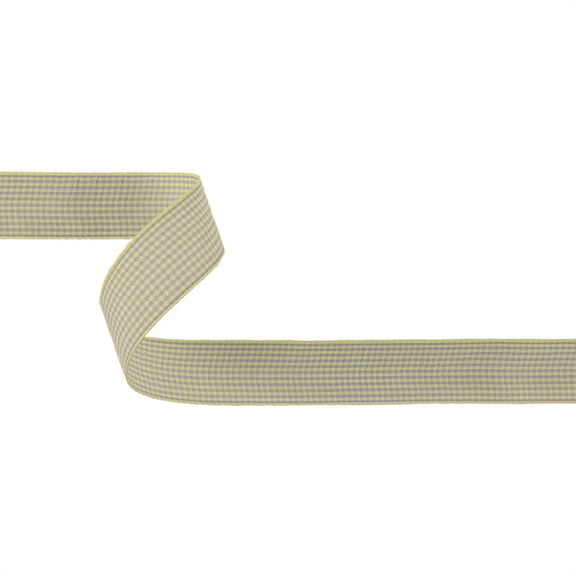 Cool Gray and Cannoli Cream Houndstooth Check Woven Ribbon - 1"