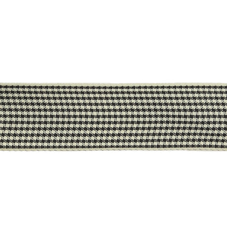 Black and Cream Houndstooth Check Woven Ribbon - 1"