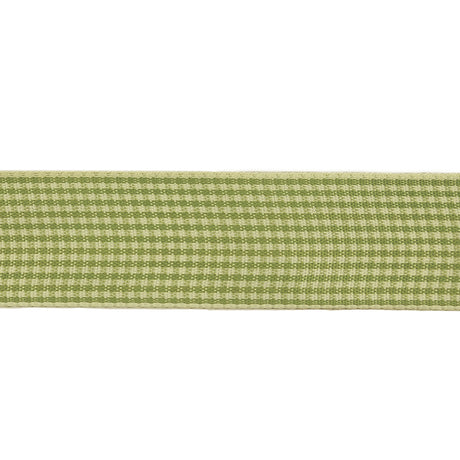 Lime and Cream Houndstooth Check Woven Ribbon - 1"