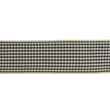 Deep Cobalt and Marshmallow Houndstooth Check Woven Ribbon - 1"