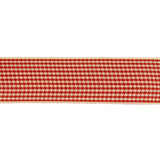 Red and Cream Houndstooth Check Woven Ribbon - 1"