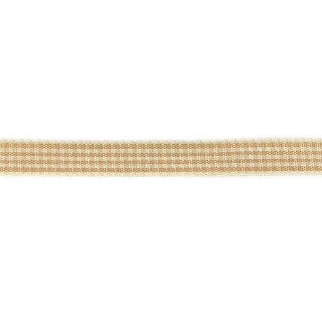 Beige and Angora Houndstooth Check Woven Ribbon - 0.375"