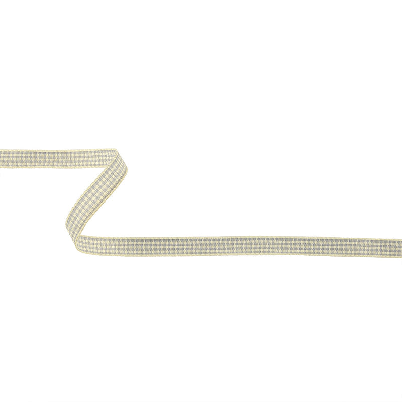 Cool Gray and Cannoli Cream Houndstooth Check Woven Ribbon - 0.375"