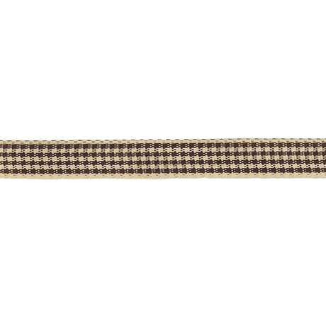 Brown and Cream Houndstooth Check Woven Ribbon - 0.375"