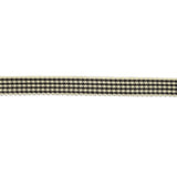 Black and Cream Houndstooth Check Woven Ribbon - 0.375"