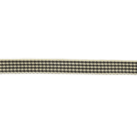 Black and Cream Houndstooth Check Woven Ribbon - 0.375"