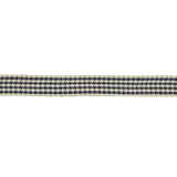 Deep Cobalt and Marshmallow Houndstooth Check Woven Ribbon - 0.375"