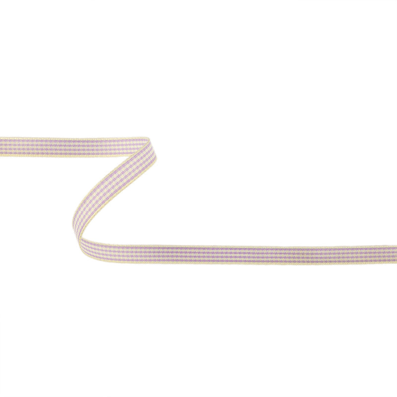 Lilac and Cream Houndstooth Check Woven Ribbon - 0.375"