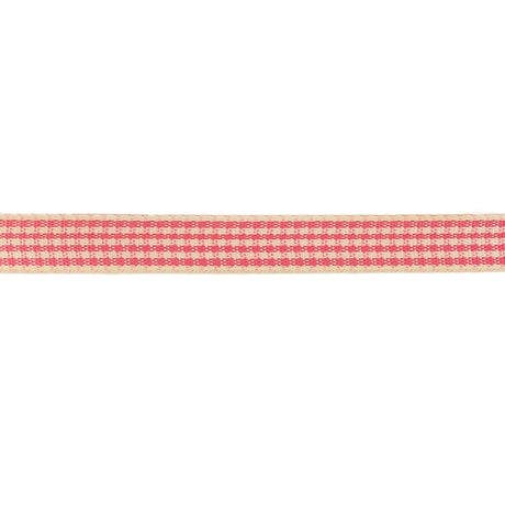 Hot Pink and Dew Houndstooth Check Woven Ribbon - 0.375"