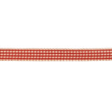 Red and Cream Houndstooth Check Woven Ribbon - 0.375"