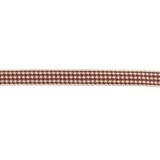 Wine and Cream Houndstooth Check Woven Ribbon - 0.375"