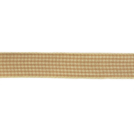 Beige and Angora Houndstooth Check Woven Ribbon - 0.625"