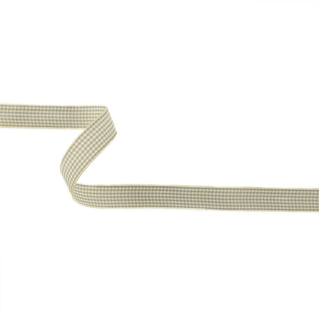 Cool Gray and Cannoli Cream Houndstooth Check Woven Ribbon - 0.625"