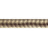 Brown and Cream Houndstooth Check Woven Ribbon - 0.625"