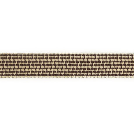 Brown and Cream Houndstooth Check Woven Ribbon - 0.625"