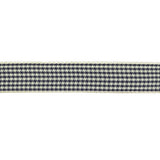 Deep Cobalt and Marshmallow Houndstooth Check Woven Ribbon - 0.625"