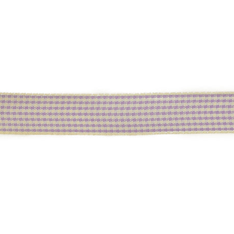 Lilac and Cream Houndstooth Check Woven Ribbon - 0.625"