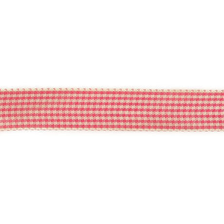 Hot Pink and Dew Houndstooth Check Woven Ribbon - 0.625"