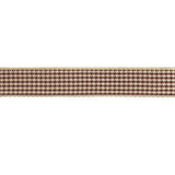 Wine and Cream Houndstooth Check Woven Ribbon - 0.625"