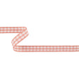 Rose and Bright White Gingham Woven Ribbon - 0.625"