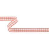 Rose and Bright White Gingham Woven Ribbon - 0.625"