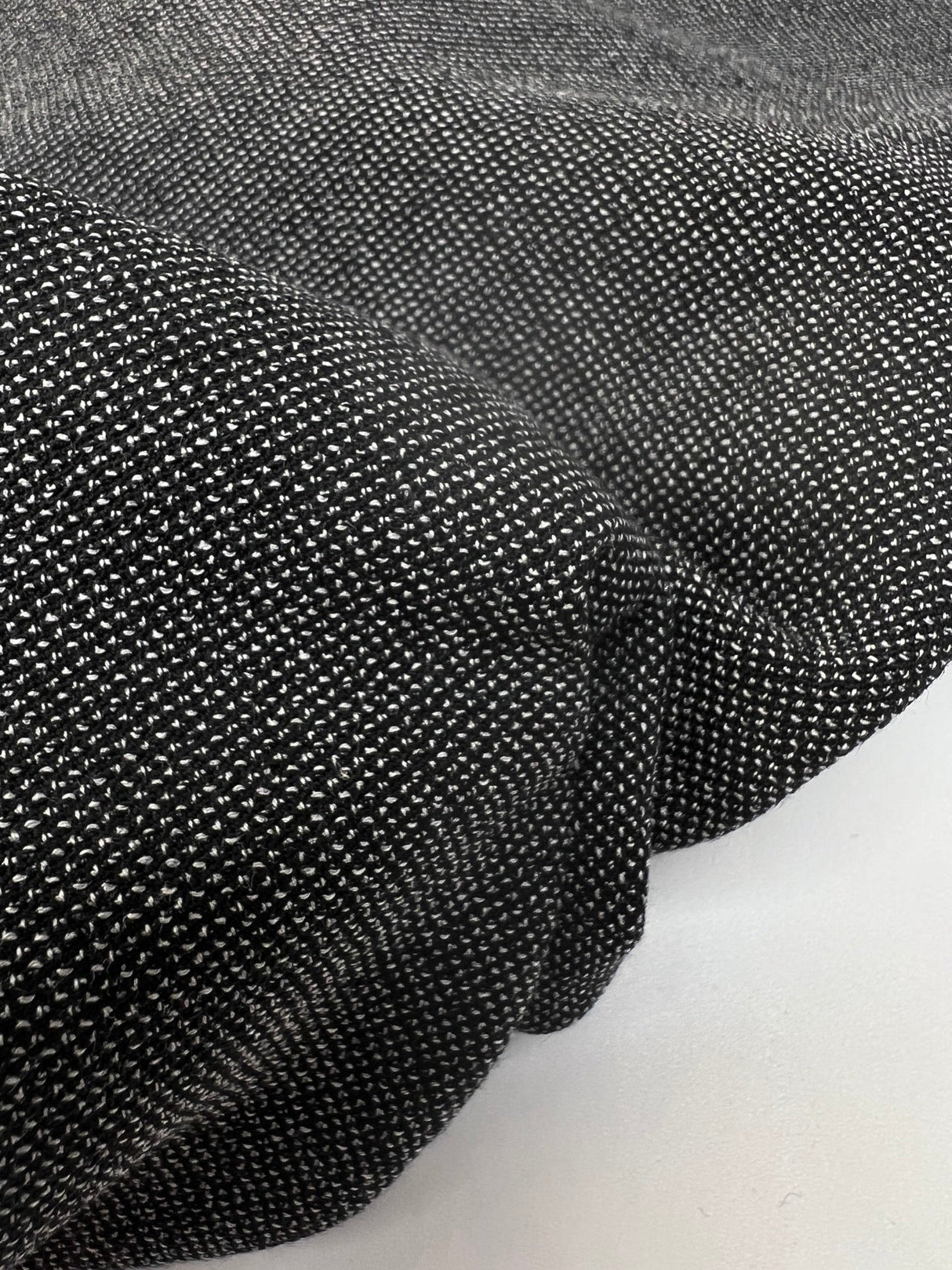 Wool Cotton Suiting Fabric Gray Black
