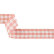 Rose and Bright White Gingham Woven Ribbon - 1.5"