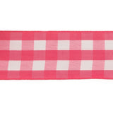 Fuchsia and Bright White Gingham Woven Ribbon - 1.5"
