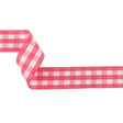 Fuchsia and Bright White Gingham Woven Ribbon - 1.5"